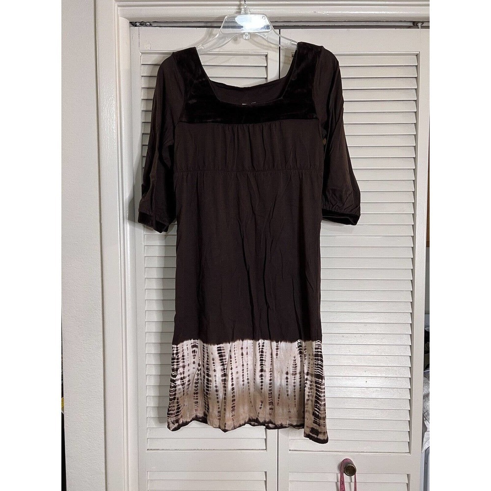 Prana Ariela Dress Women’s Brown 3/4 Sleeves